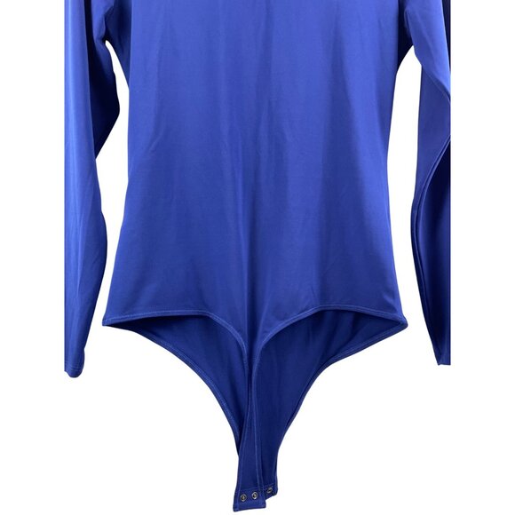 Abercrombie & Fitch Womens Large Coquette Thong V-Neck Teal Blue Bodysuit - Picture 8 of 9